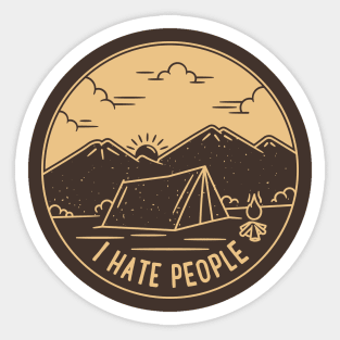 I Hate People Camping Hiking & Outdoors Sticker